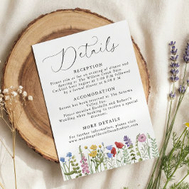 Elegant Minimalist Whimsical Wildflower Wedding エンクロージャーカード
