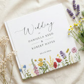 Elegant Minimalist Whimsical Wildflower Wedding ゲストブック