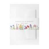 Elegant Minimalist Whimsical Wildflower Wedding 招待状ベリーバンド (正面例)