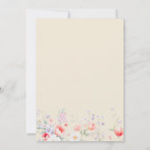 Elegant minimalist wildflower floral beige wedding 招待状 (裏面)