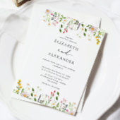 Elegant Minimalist Wildflower Wedding 招待状