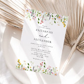 Elegant Minimalist Wildflower Wedding 招待状