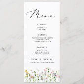 Elegant Minimalist Wildflower Wedding menu メニュー (正面)
