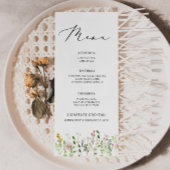 Elegant Minimalist Wildflower Wedding menu メニュー