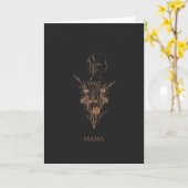 Elegant Minimalist Wildflower Woman Silhouette Gre カード (黄色い花)