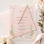 Elegant Minimalist Wildflowers Wedding アクリル招待状
