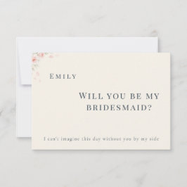 Elegant Minimalist Will You Be My Bridesmaid Card サンキューカード