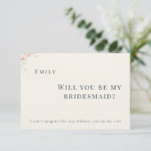 Elegant Minimalist Will You Be My Bridesmaid Card サンキューカード (スタンド正面)