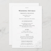 Elegant Minimalist Winter Wedding Details Card 招待状 (正面/裏面)