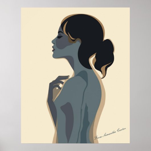 Elegant Minimalist Woman Art – Modern Boho Wall  ポスター (正面)