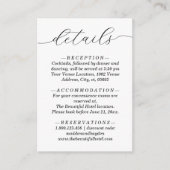 Elegant Minimalistic Black White Wedding Details エンクロージャーカード (正面)