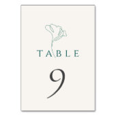 Elegant Minimalistic Emerald Wedding Table Number テーブルナンバー (裏面)