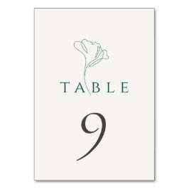 Elegant Minimalistic Emerald Wedding Table Number テーブルナンバー