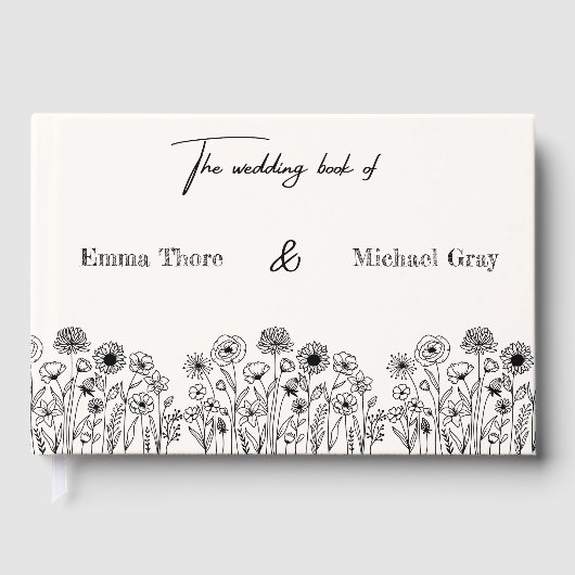 Elegant Minimalistic Wedding Guest book ゲストブック (正面)
