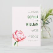 Elegant Mint Floral Wedding Invitation 招待状 (スタンド正面)
