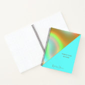 Elegant Mint Gold Holographic Notebook ノートブック (内部)
