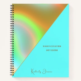 Elegant Mint Gold Holographic Notebook ノートブック