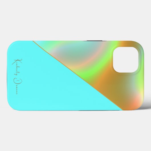 Elegant Mint Gold Holographic Notebook Case-Mate iPhoneケース (裏面 (横))