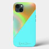 Elegant Mint Gold Holographic Notebook Case-Mate iPhoneケース (裏面)