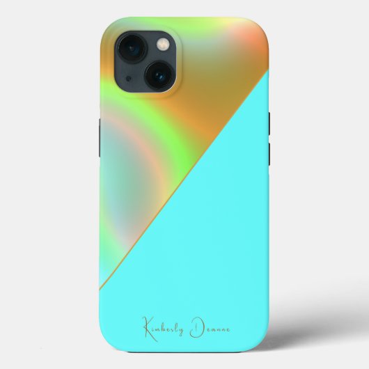 Elegant Mint Gold Holographic Notebook Case-Mate iPhoneケース (裏面)