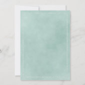 Elegant mint green glitter palm tree Baby Shower 招待状 (裏面)