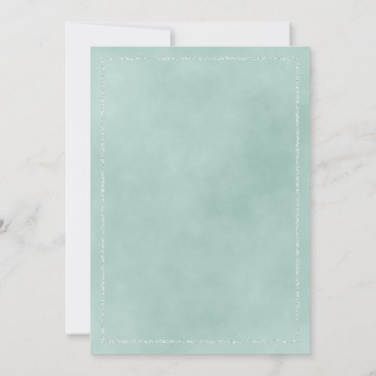 Elegant mint green glitter palm tree Baby Shower 招待状 (裏面)