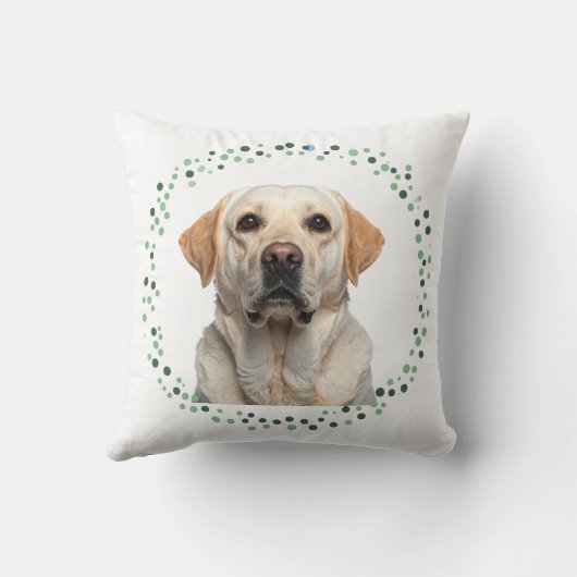 Elegant Mint Labrador | Custom Name & Photo クッション (裏面)