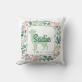 Elegant Mint Labrador | Custom Name & Photo クッション (正面)