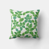 Elegant Mint Leaves Watercolor Botanical Design クッション (裏面)