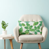Elegant Mint Leaves Watercolor Botanical Design ランバークッション (椅子)