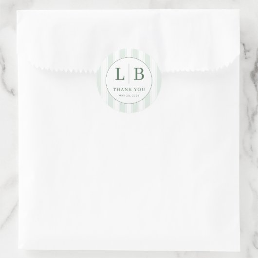 Elegant Mint Minimalist Emblem ラウンドシール (バッグ)