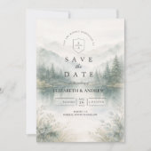 Elegant Misty Forest Mountain Wedding セーブザデート (正面)