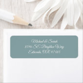 Elegant Misty Sage Blue Return Address ラベル (インサイチュ)