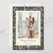 Elegant Mocha Botanical | Ivory Holiday Greeting カード (正面)
