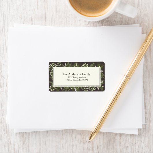Elegant Mocha Botanical | Return Address Label ラベル (インサイチュ)