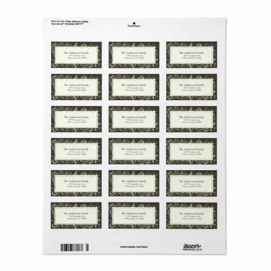 Elegant Mocha Botanical | Return Address Label ラベル (フルシート)