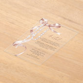 Elegant Mocha Bow & Rosary Hotel Enclosure アクリル招待状 (レイダウン)