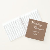 Elegant Mocha Floral Line Art Wedding Planner ノートブック (内部)