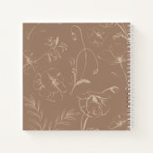 Elegant Mocha Floral Line Art Wedding Planner ノートブック (裏面)