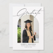 Elegant Modern 2 Photo Graduation Announcement 案内状 (正面)