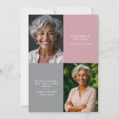 Elegant Modern 2-Photo Printed/Downloadable Death 案内状 (正面)