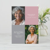 Elegant Modern 2-Photo Printed/Downloadable Death 案内状 (スタンド正面)