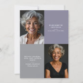 Elegant Modern 2-Photo Printed/Downloadable Death 案内状 (正面)