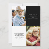 Elegant Modern 2-Photo Printed/Downloadable Death 案内状 (正面)