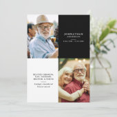 Elegant Modern 2-Photo Printed/Downloadable Death 案内状 (スタンド正面)