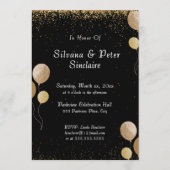 Elegant Modern 50th Anniversary Party Gold Black  招待状 (裏面)