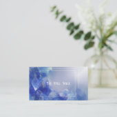Elegant Modern Abstract Blue Crystalline Geometric 名刺 (スタンド正面)