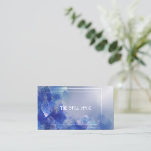 Elegant Modern Abstract Blue Crystalline Geometric 名刺 (スタンド正面)