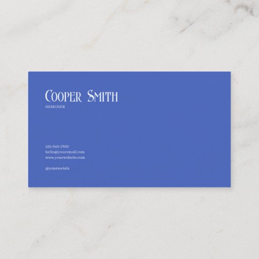 Elegant Modern Abstract Blue Crystalline Geometric 名刺 (裏面)