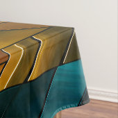 Elegant Modern Abstract Gold Teal Geometric テーブルクロス (インサイチュ)